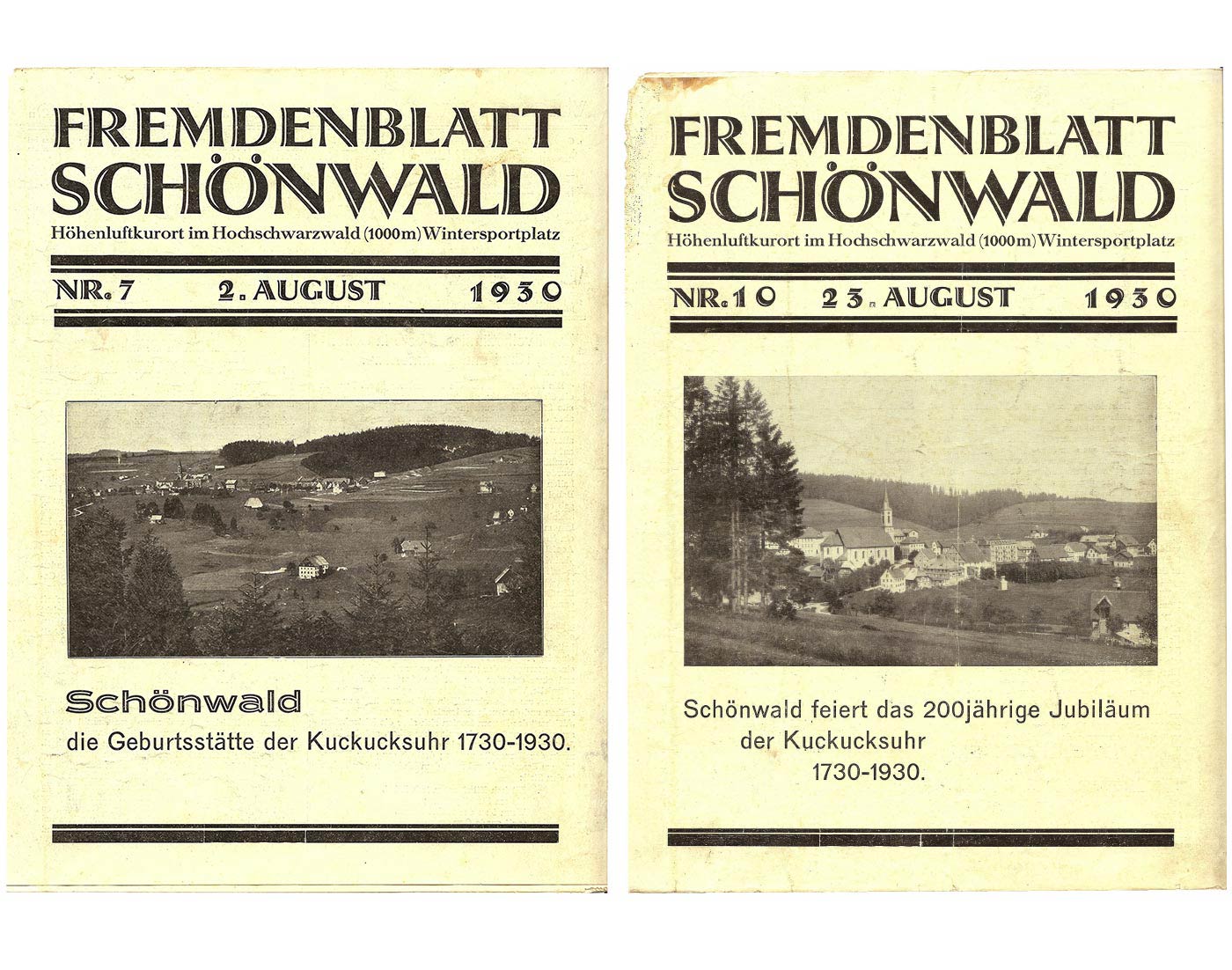 Fremdenblatt Schönwald